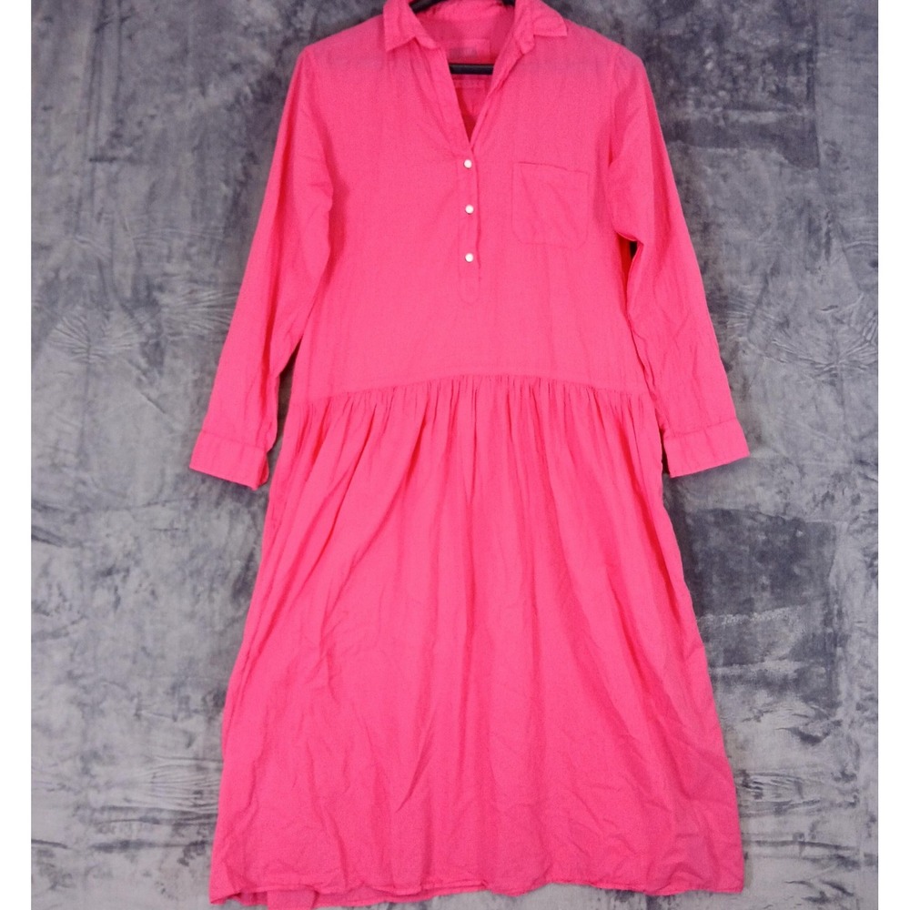 Grayson Changemaker Full Length Dress Womens M/L Pink Long Sleeve Cotton